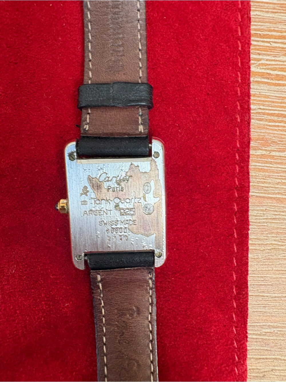 Vintage Cartier Tank Quartz Watch with Black Leather Strap - Picture 3 of 6